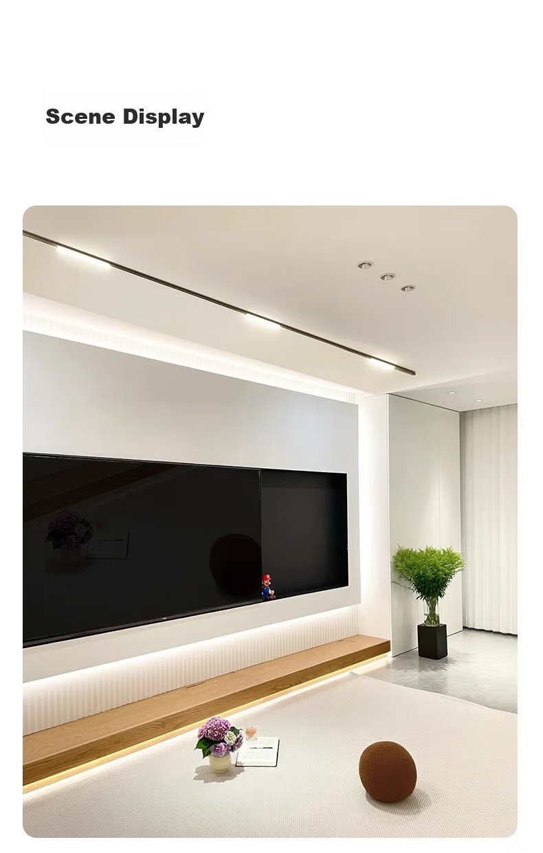 JIAOJIAOZHE Ultra-Thin Surface-Mounted Magnetic Track Light, Linear Light for Living Room Home Use, No Ceiling Mounting Required, Main Light Not Needed, 1 Meter Track 16
