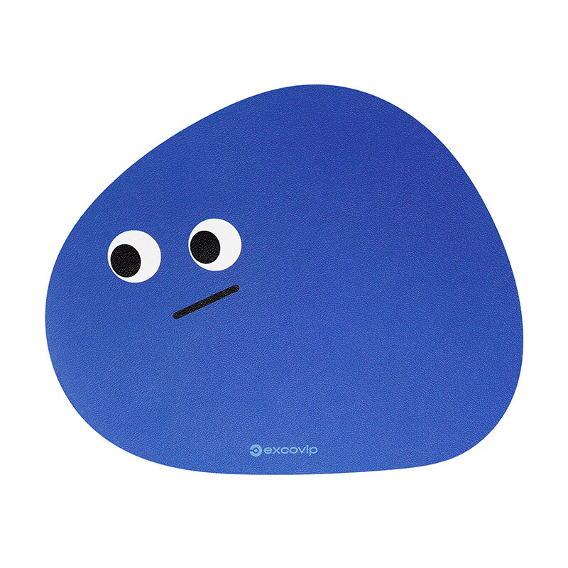 EXCO Casual Round Triangle Leather Small Mouse Pad Portable Mini Mouse Pad Small Mat Convenient to Carry Mini Office Ultra Small Cute Blue 0590 9