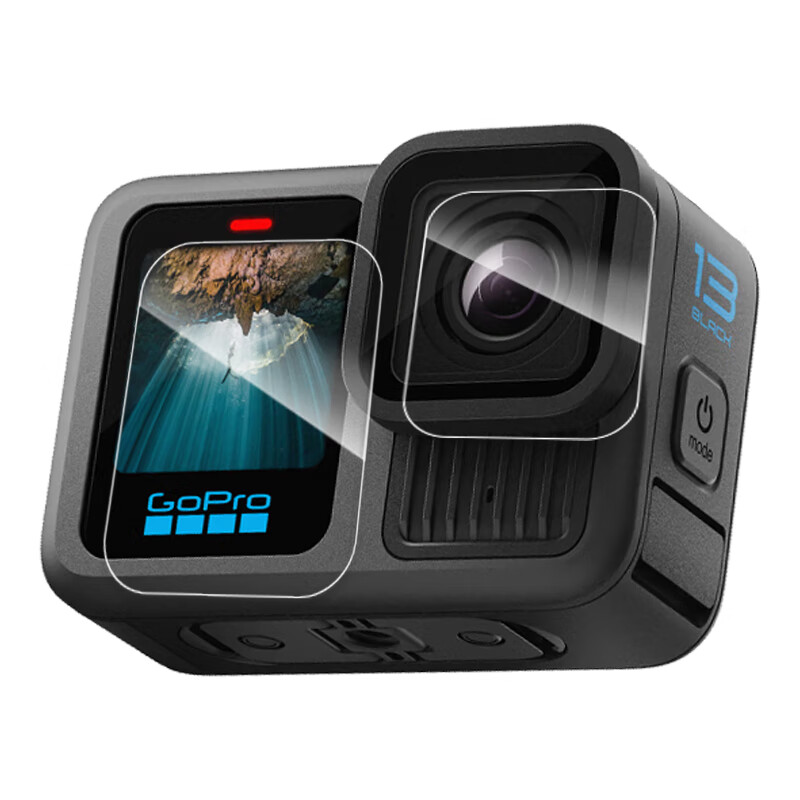 Earlymen Dual Set GoPro13 Tempered Glass Screen Protector, GoPro13 High-Definition High-Transparency Sports Camera Tempered Glass Film, GoPro13 Protective Film, Lens Screen Display Anti-Scratch Wear-Resistant Accessories, 6 Pieces Per Pack