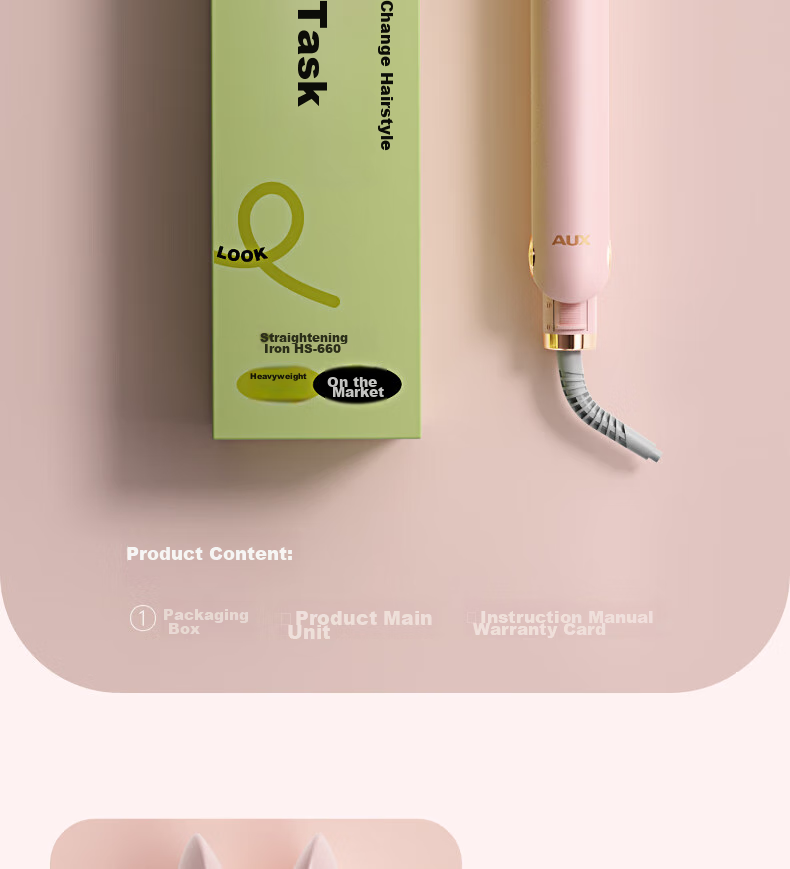AUX Straight Hair Iron for Women, Bangs Clip, Curl Straightener, Long-Lasting Styling, Dual-Purpose Straight And Curl Iron, Hair Curling Tool, Upgraded Ceramic/ionic Dual Protection Hair Care Gift 23