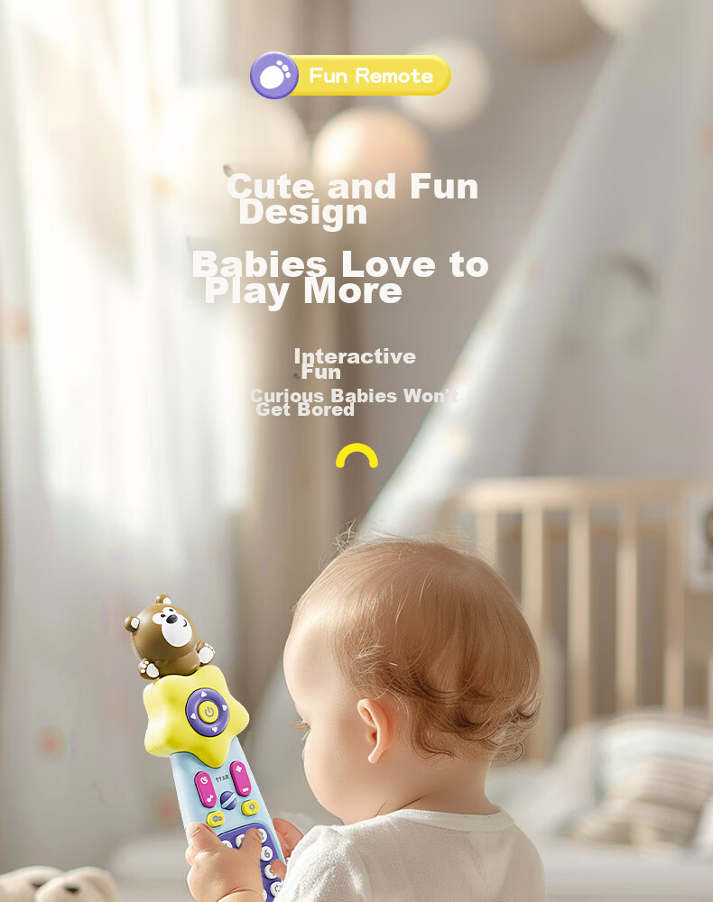 Dimoarch Simulated Remote Control Toy Phone for Babies, Early Education Musical Learning Device for Toddlers, Birthday Gift for Boys And Girls, Brow 19