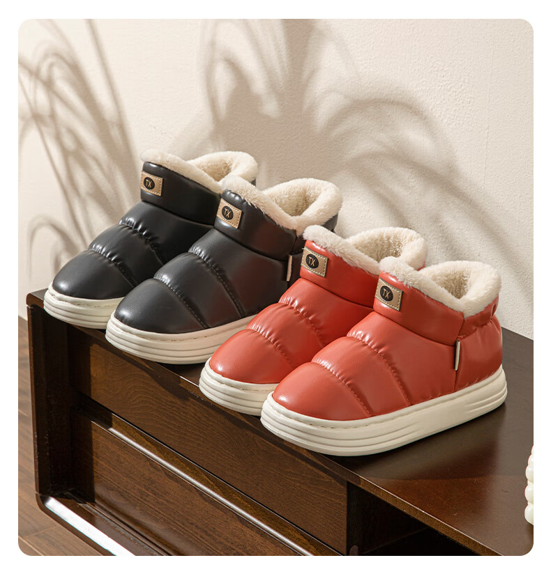 Taxiang Cotton Slippers for Men And Women, Winter Couple's Plush Warm Cotton Shoes, Outdoor Snow Boots, TS001 23