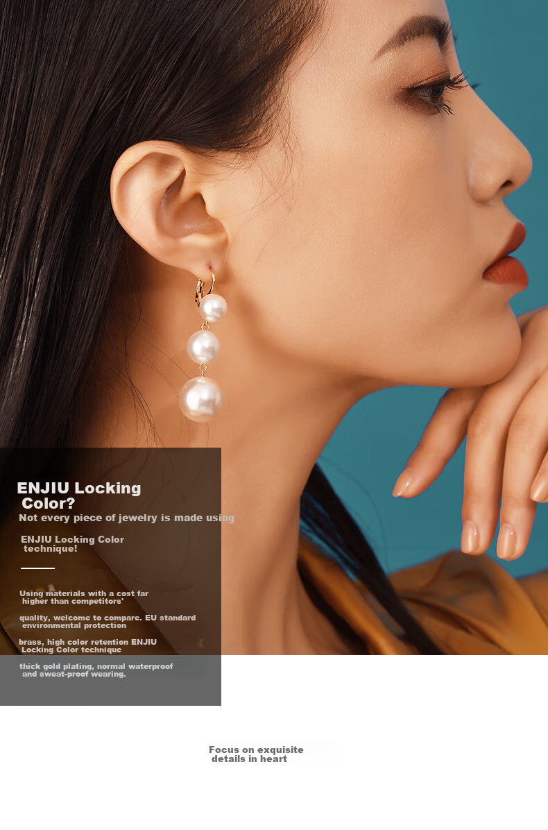 Dairuo Pearl Earrings, White Studs, Face-Slimming, Fashionable, Long-Style, Practical for Women, Versatile for Commuting, Versatile Earrings, Gift 8