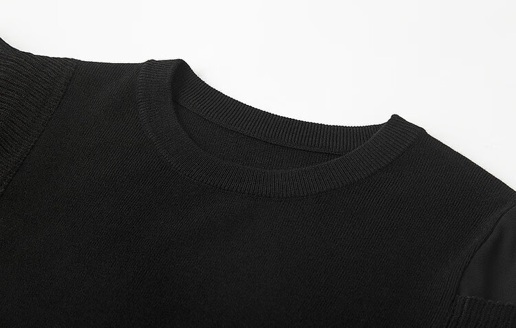Dme [Containing Fluffy Wool] Spring And Autumn Stylish Spliced Sweater, Concealing Body Shape, Slimming Effect, Elegant Knitted Sweater for Women with High-End Feel 11