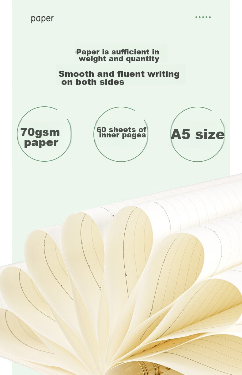 Deli 4 A5 Notebooks / 60 Sheets Simple Retro Series Spiral Notebooks, Spiral-Bound Notebooks, Journal, Error Correction Book, Student Exam Preparation LA560 8