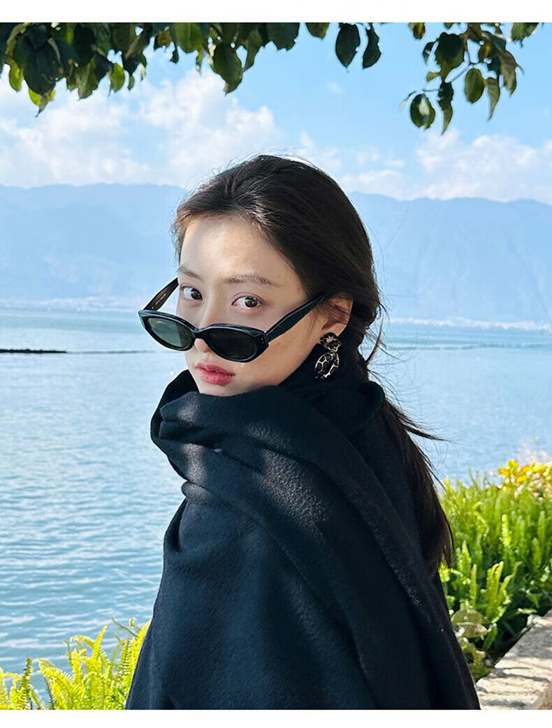 BWNK Sunglasses for Women, Retro Cat-Eye Style, High-End Narrow Frame Glasses, Trendy UV Protection And Sun Protectio 1
