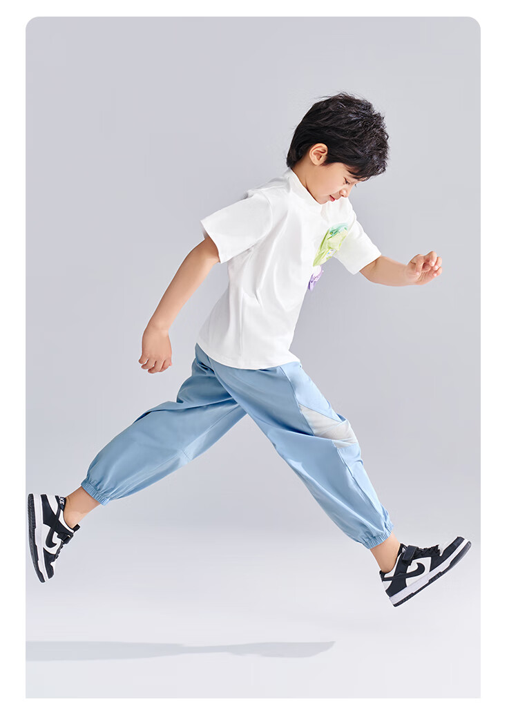 QQ DUCK Children's Clothing, Boys' Summer Mosquito-Repellent Pants, Thin Style, Student And Youth Wear, Irregular Mesh, Black; Size 120 11