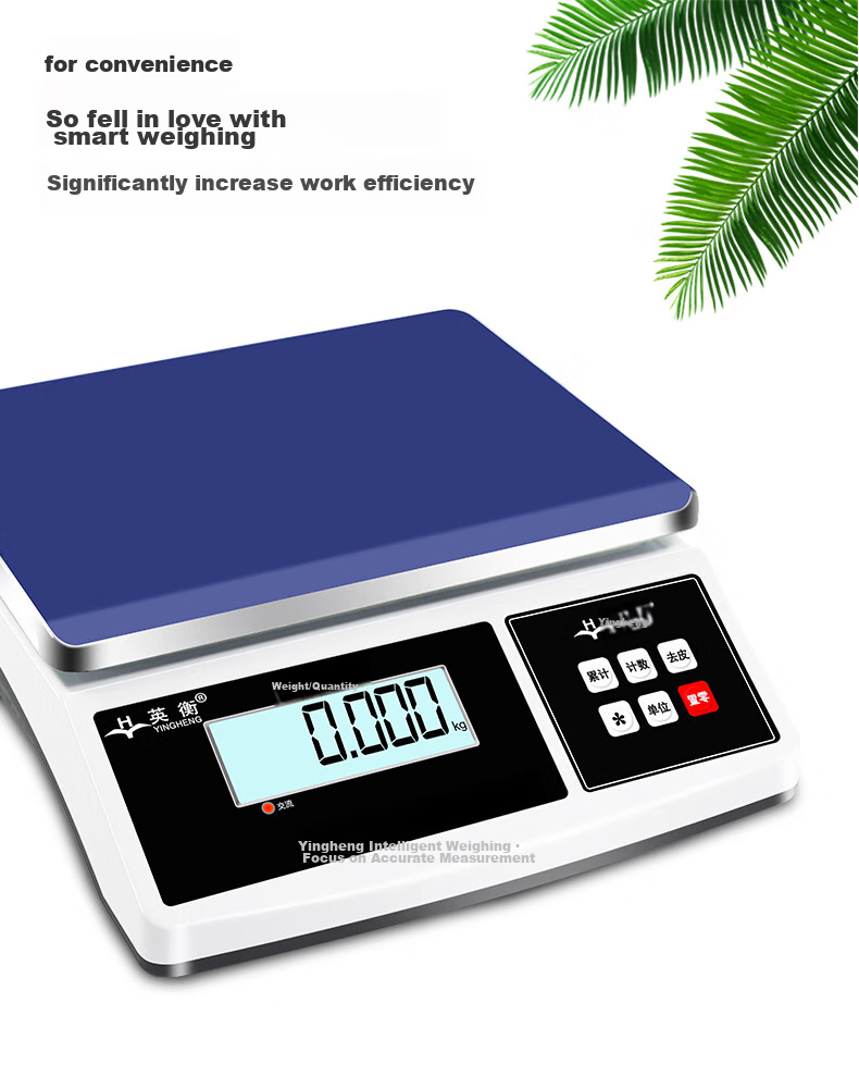 Yingheng Industrial Precision Electronic Scale, High-Accuracy Electronic Platform Scale, Kilogram Scale, 30kg Capacity 12