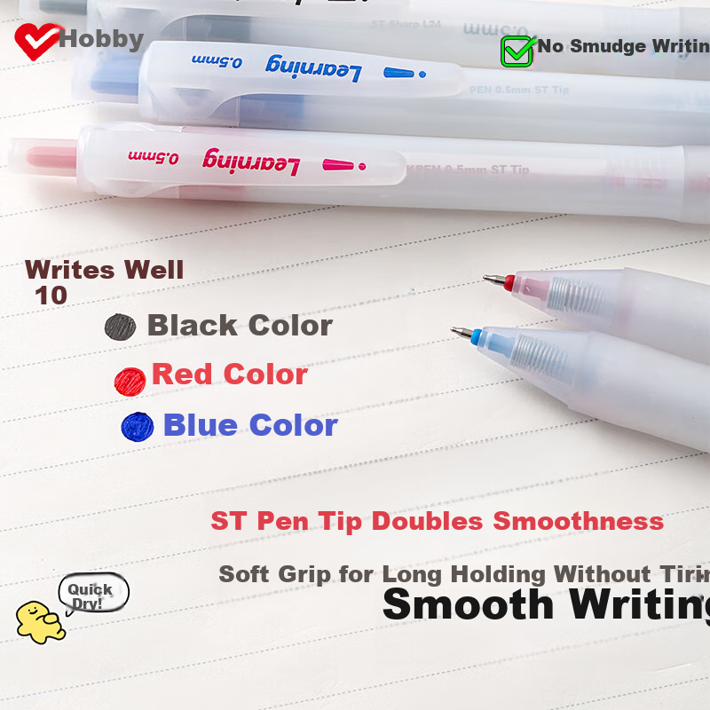 AIHAO [Back to School Essential] Retractable Gel Pen 0.5mm for Students' Exams And Practice, Business Office Black Pen Office Supplies, Black 6 Pcs D4896 2