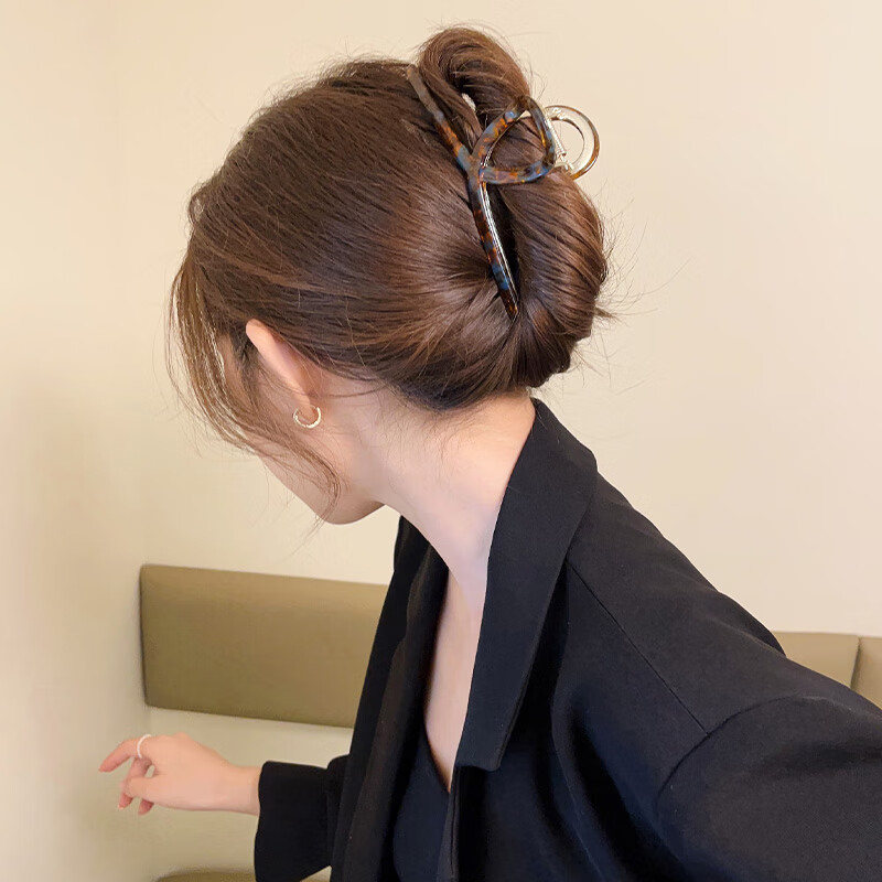 CHIMERA Simple Acetate Board Shark Clip High-End Hairpin Hair Claw Clip for Back of Head, Bun Maker, Women's Mid-Autumn Festival Gift