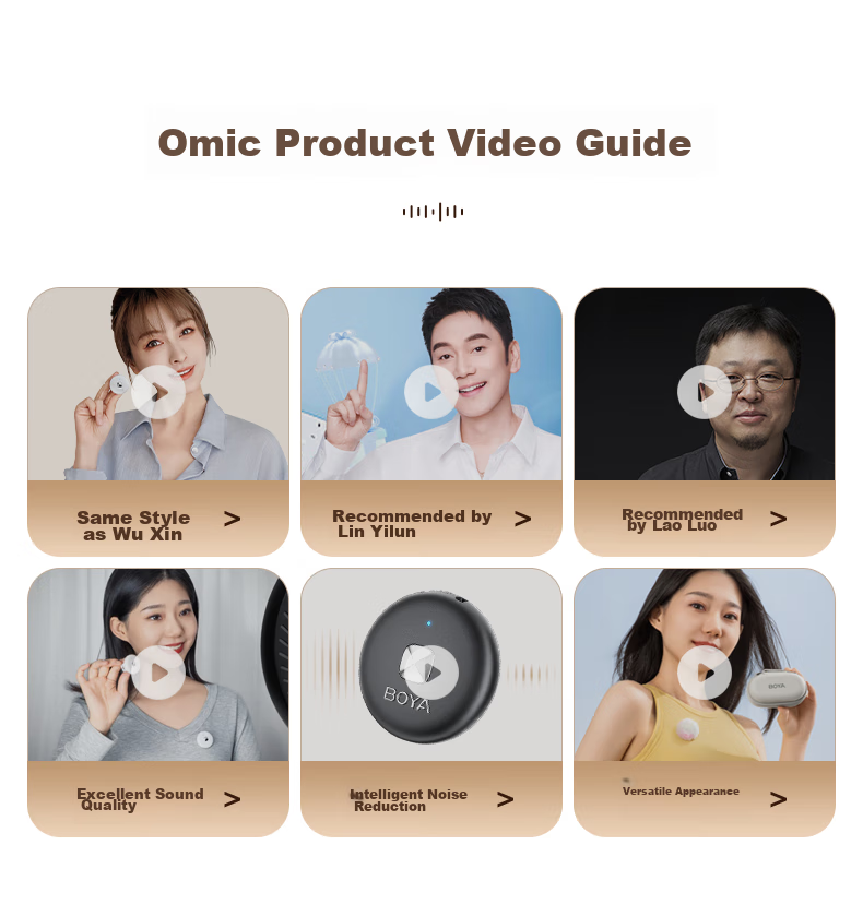 BOYA Omic Button Microphone, Wireless Lavalier Microphone, One-To, for Mobile Phone, Outdoor Live Streaming, Vlog, Short Video, Noise Reduction, Wireless Sound Pickup Microphone, Type-C Versio 2
