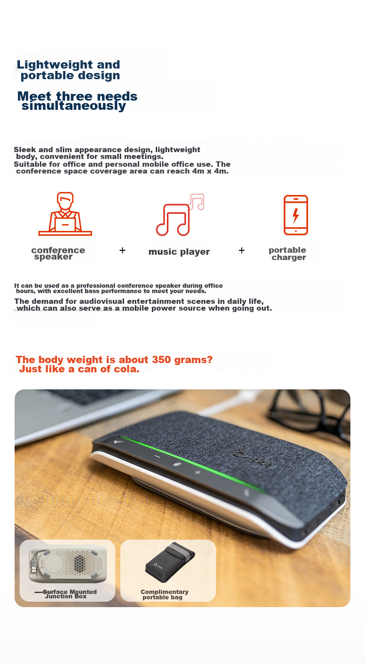 PLANTRONICS Poly SY20 Video Conference Omnidirectional Microphone, Bluetooth Speaker (Suitable for about 20 Square Meter Meeting Rooms), Tencent Meeting Certified 2