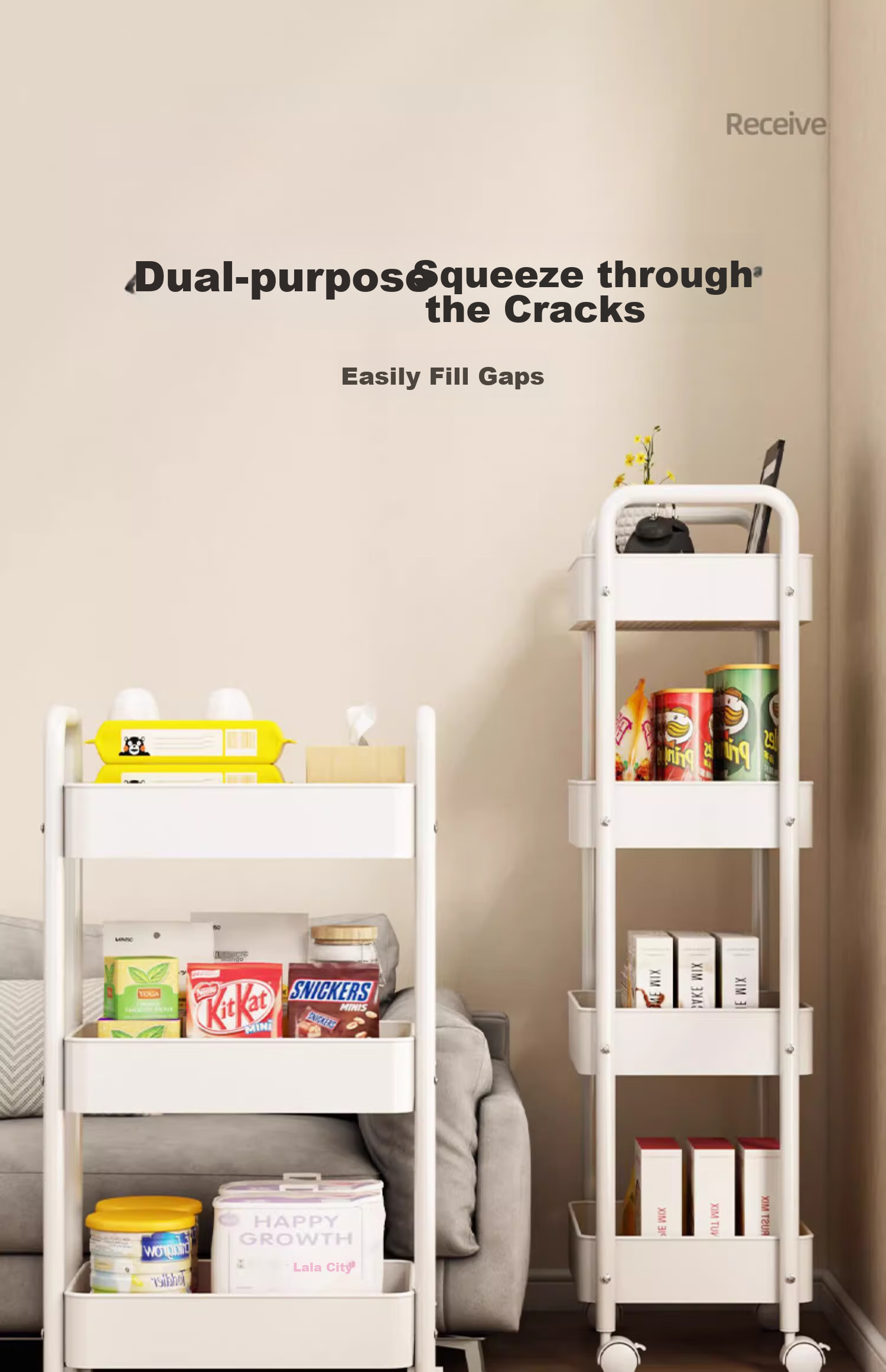 Jiadu Bathroom Storage Rack, Multifunctional Floor-Standing Kitchen Cart, Household Fruit And Vegetable Basket, Multi-Layer Storage Shelf 9