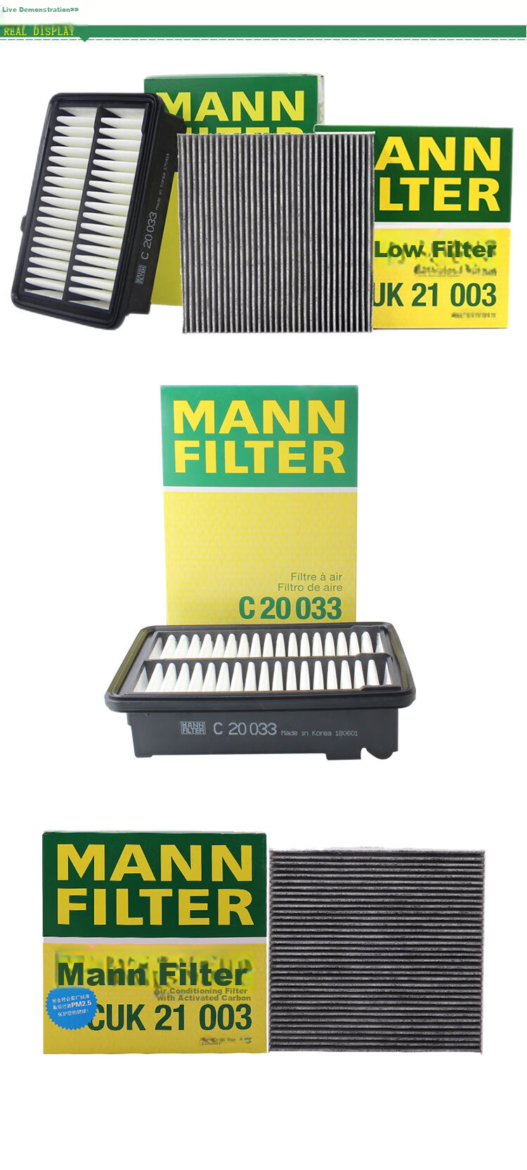 MANNFILTER Filter Set Including Air Filter And Activated Carbon Filter for New Fit, New Fengfan, Geely, Buick Excelle, Buick Excelle GT, Buick Velite XRV 1.5L 9
