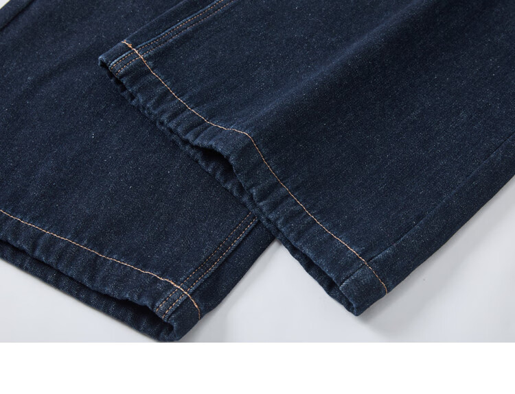 Dme Simple Blue Straight-Leg Pants Winter Style Double-Buckle Wide-Leg Design Fleece-Lined Jeans for Wome 17