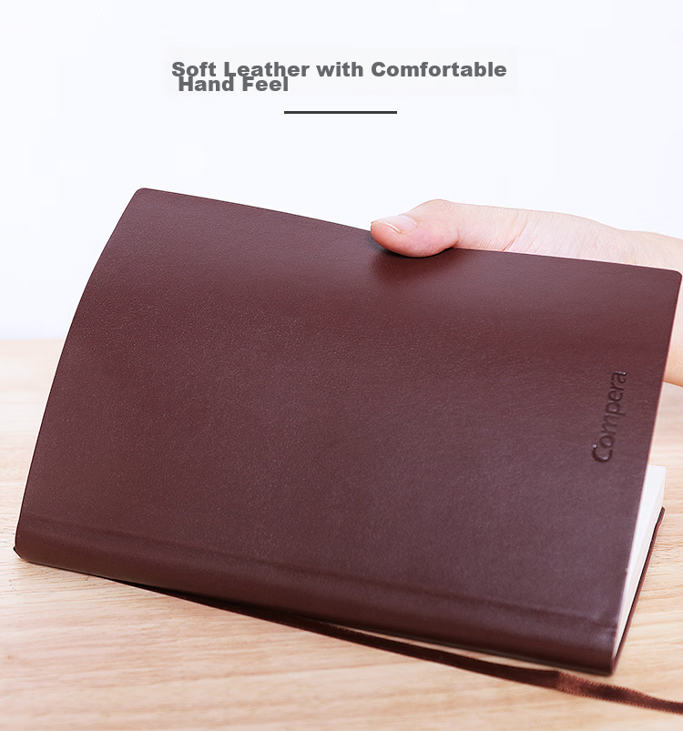 COMIX [Best-Selling Product] A5/154 Sheets Business Leather Notebook/journal/diary Compera Elite Series Brown Office Stationery C8002 8