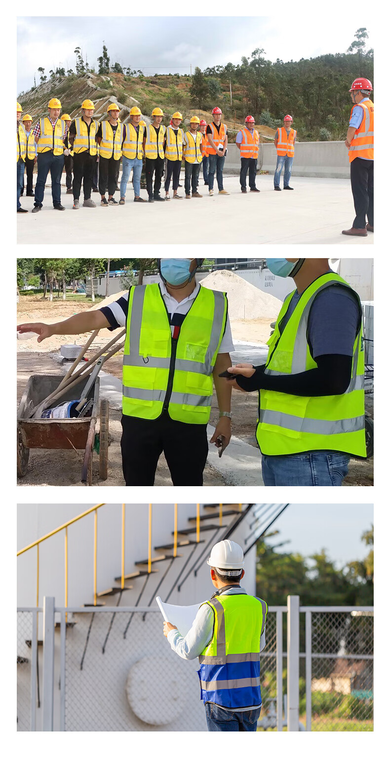 MAINUOQI Reflective Vest, High-Visibility Multi-Pocket Construction Engineering Reflective Clothing, Sanitation Worker Vest, Safety Traffic Warning Uniform [Jingpei Logistics] Multi-Pocket Fluorescent Yellow 11