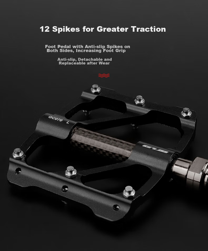 GUB Pedals, Three-Piece Aluminum Alloy Foot Pedals, Carbon Fiber Bearings, Non-Slip GC070 7