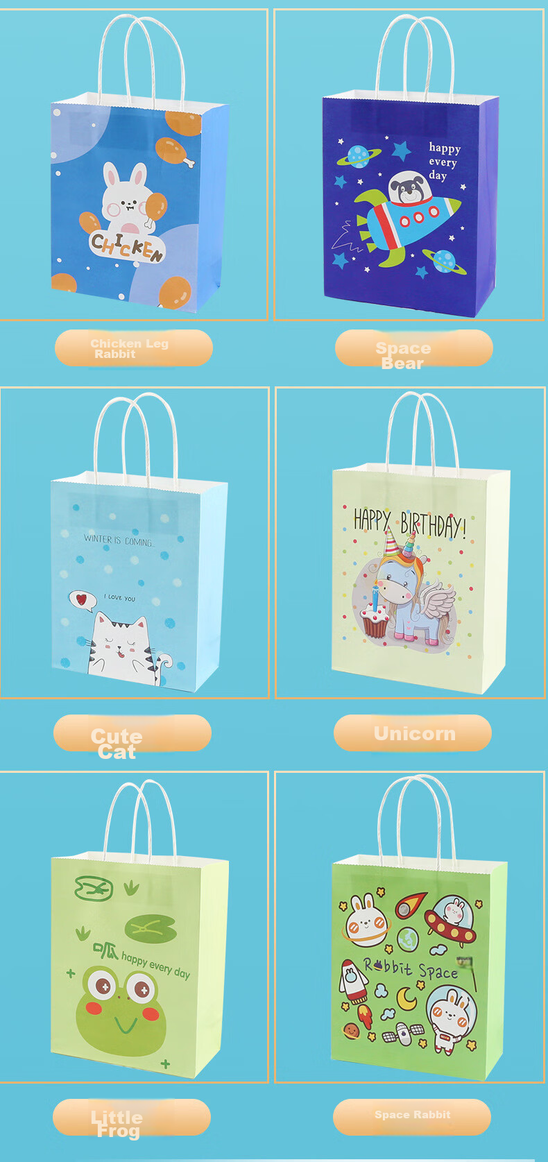 Ouliwen Gift Bags, Small Packaging Bags for Gifts, Large Paper Bags for Birthday Carry-Ons, Children's Bags, Educational And Cultural Supplies, White Background with Strawberry Pattern, Pack of 10 4