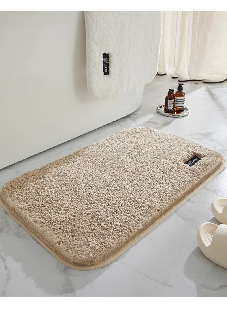 BULULOM Bath Mat, Bathroom Entrance Absorbent Mat, Antibacterial Non-Slip Foot Mat, Bathroom Home Use, High-End Luxury Style, 40X60CM 24