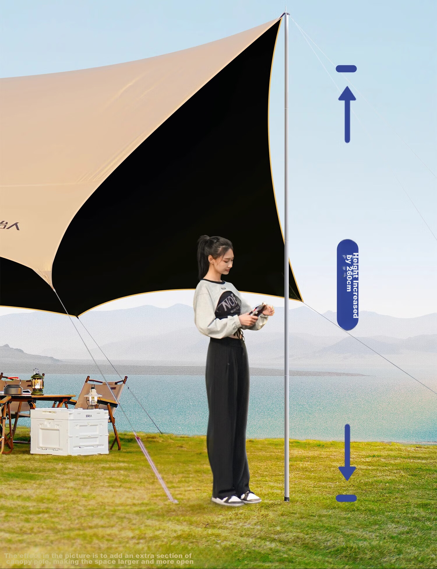 The Primitive Vinyl Canopy Tent, Outdoor Camping Equipment Set, Wild Camping Picnic Sun Protection, Octagonal Butterfly-Shaped Sunshade 23
