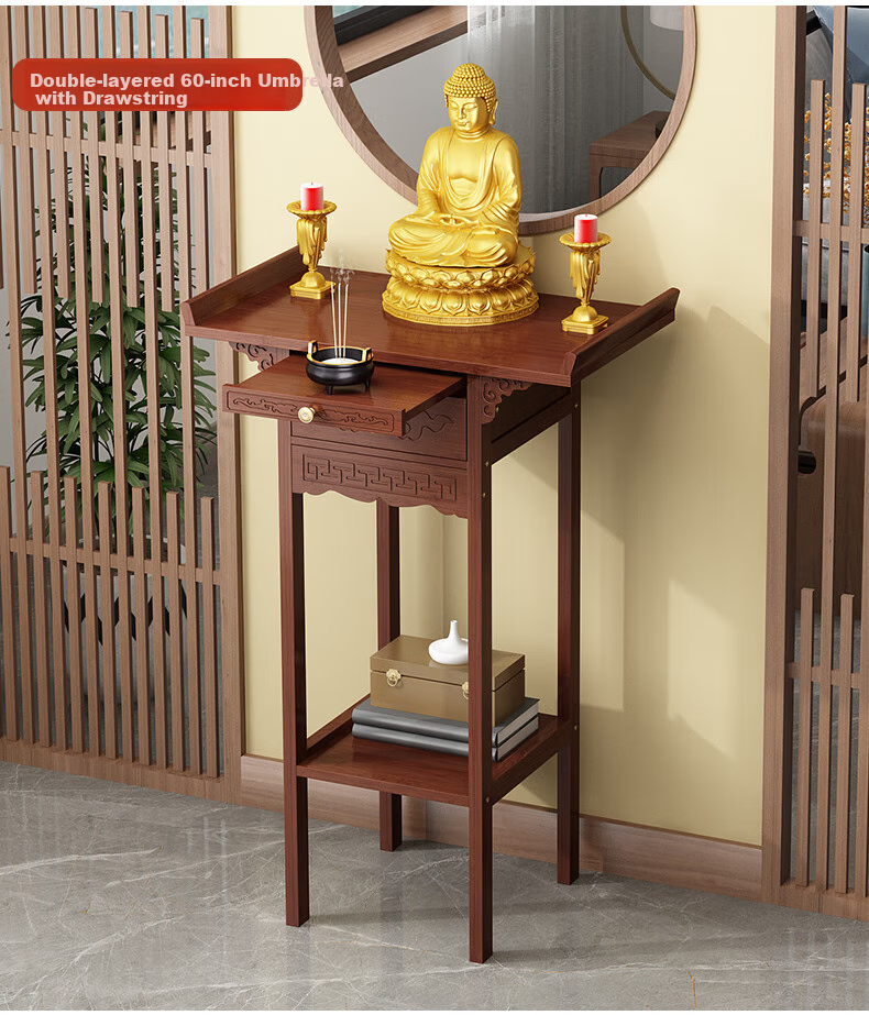 Taomengju Buddha Table, New Chinese Style Standing Cabinet, God of Wealth Cabinet, Buddha Altar, Incense Burner, Buddha Statues, Guan Gong Bodhisattva Altar, Offering Table, Storage Rack 22