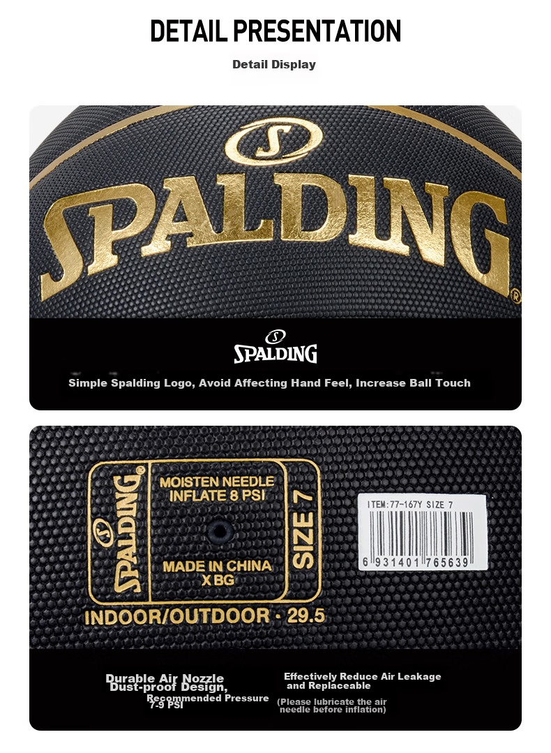 SPALDING Basketball, Marble Print, Wear-Resistant PU, for Adults And Students, Competition Training, Indoor And Outdoor Use, Size 7 Ball, 77-226Y 9