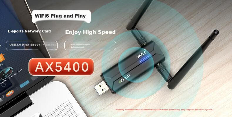 EDUP 1900Mbps High-Power Gaming USB3.0 Dual-Band Wireless Network Adapter - Night Eagle Signal Booster Desktop Computer Laptop WIFI Receiver EP-AC1675 1