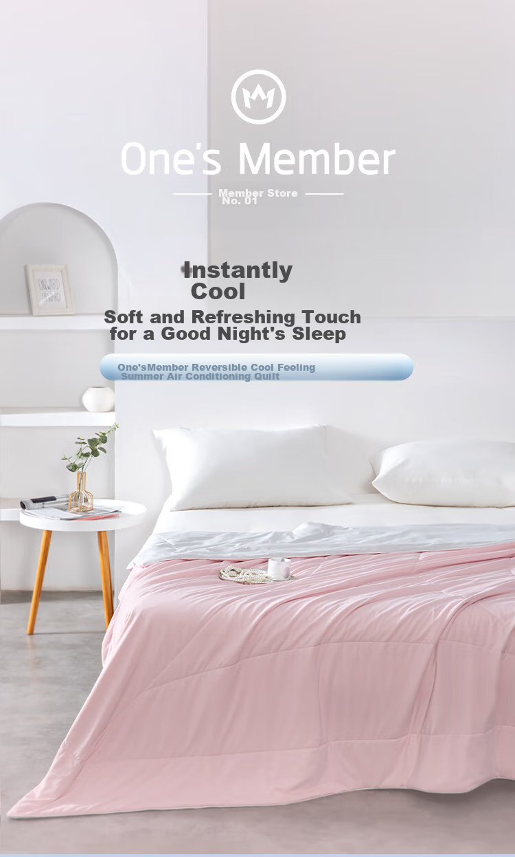 One's Member Double-Sided Cooling Quilt for Spring, Autumn And Summer, Children's Air Conditioning Blanket, Single Or Double Size, Machine Washable, Light Mist Pink, 200*230cm 1