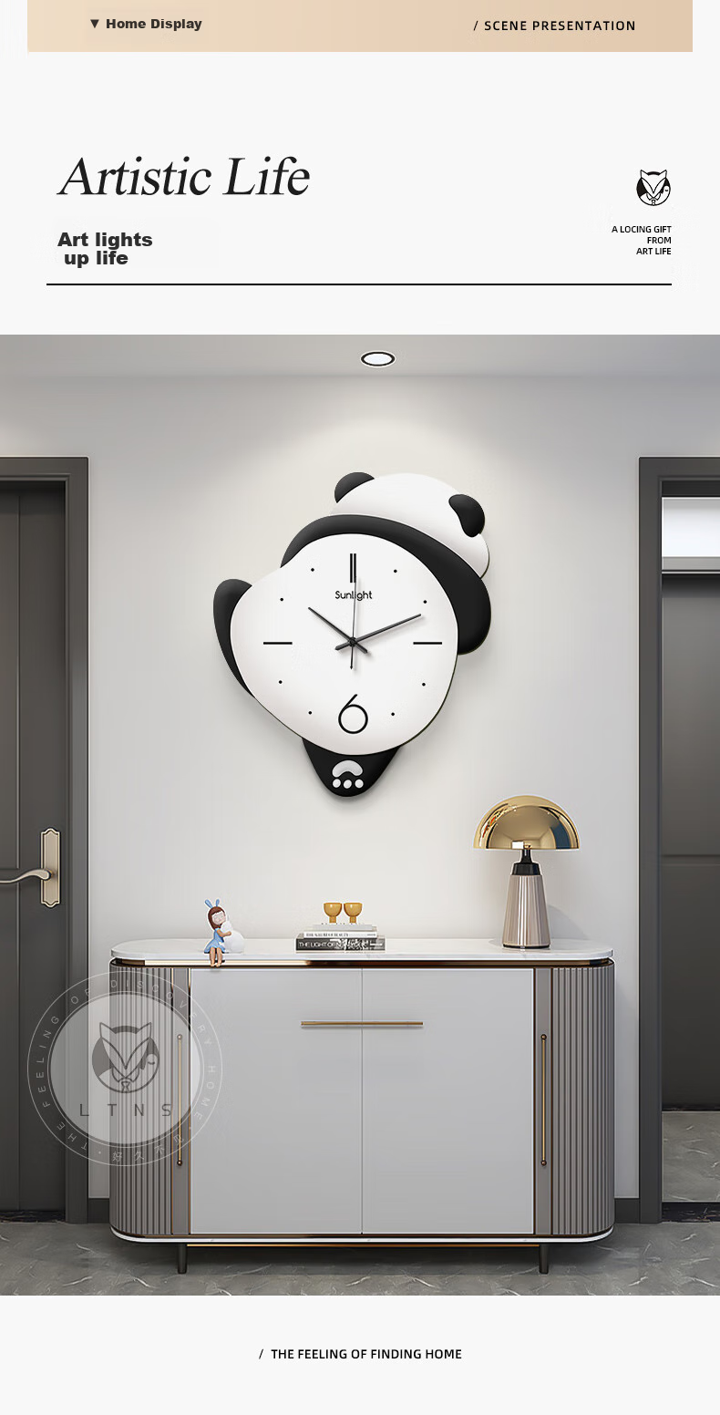 Long Time No See Vintage Style Wall Clock No Drilling Silent Creative Living Room Simple Dining Background Wall Clock 2026 New Model 5