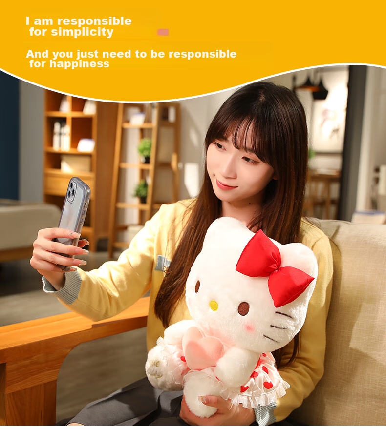 Imiwa Official Hello Kitty Plush Doll Soft KT Cat Toy Gift for Girls Christmas Birthday Present 8