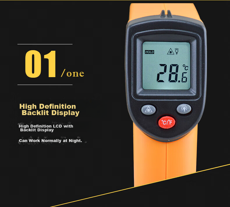BENETECH Infrared Thermometer, Industrial Temperature Gun, Oil Temperature Measuring Instrument, Handheld Commercial Kitchen Thermometer GM321 9