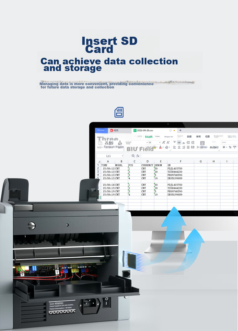 Weirong Multi-Currency Currency Counter for USD, EUR, GBP, JPY, AUD, CAD, INR Bill Sorting Machine WR-M998 7
