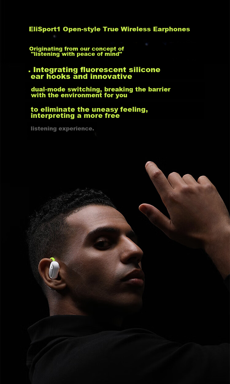 BASEUS Eli Bluetooth Headphones, Over-Ear Open-Style Comfortable Non-In Sports Running Noise-Cancelling Business Suitable for Huawei Xiaomi, White 4
