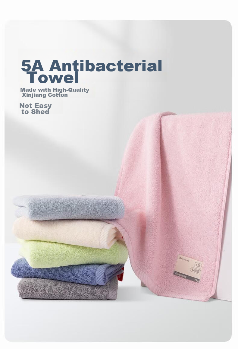 Grace Pure Cotton 5A Antibacterial AIR Towel for Men And Women, Bath Towel, Absorbent Quick-Drying Face Towel, Wrap Towel, Pink + Blue Sports 11