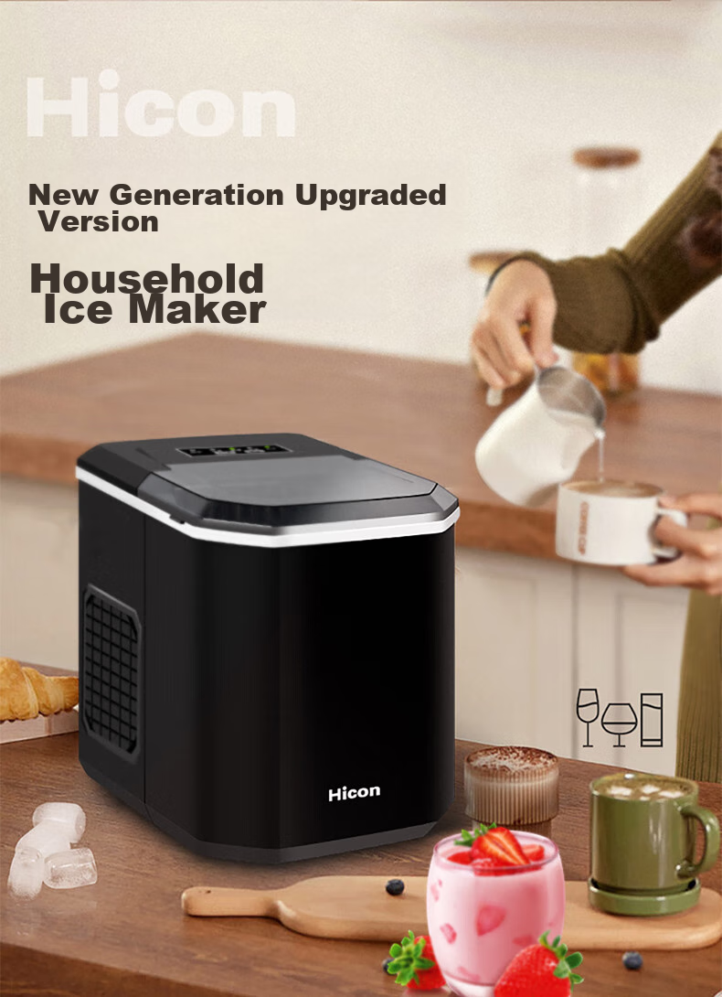 Hicon Ice Maker for Home Use, Small Dormitory Ice Machine, 15KG Bullet Ice, Automatic Cleaning, UV Disinfection + Antibacterial Inner Tank, Home Use Handheld Ice Maker, Ice Cube Maker 4