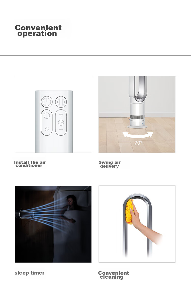 DYSON AM07 Bladeless Fan, Floor Fan, Powerful And Stable Air Flow, Imported Air Circulation Fan, Silver White 10