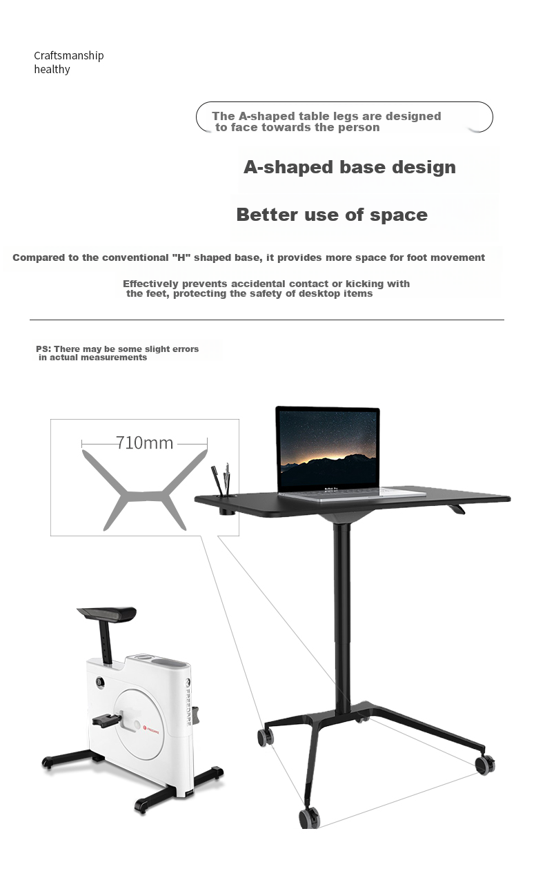 ECOLUS Adjustable Height Computer Desk, Movable Study Training Conference Desk, Standing Office Support LST801WT 10