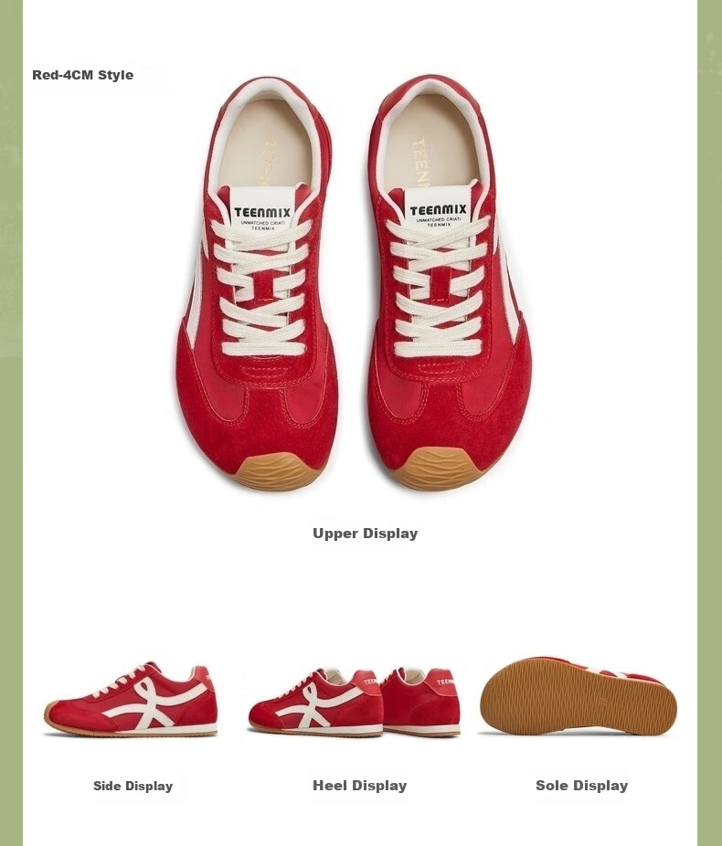 TEENMIX Rainbow Filling Candy, Height-Increasing Thick-Soled Red Forrest Gump Sneakers, Casual Sports Shoes 20