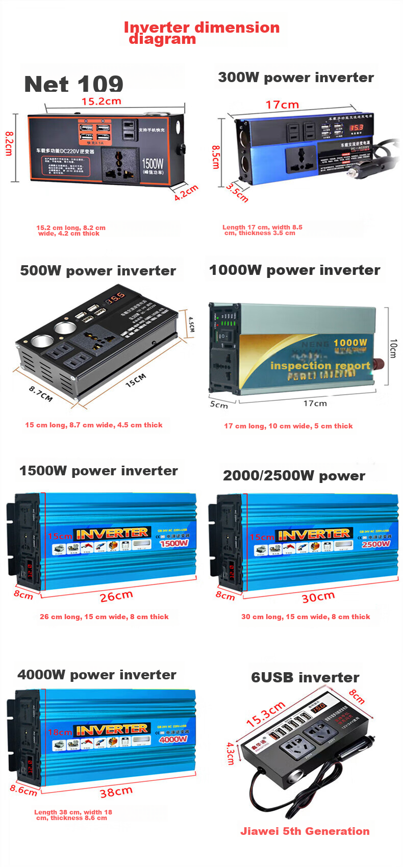 Kylie Car Power Inverter, Universal Vehicle Charger for Cars And Trucks, Outdoor Power Supply Adapter 17