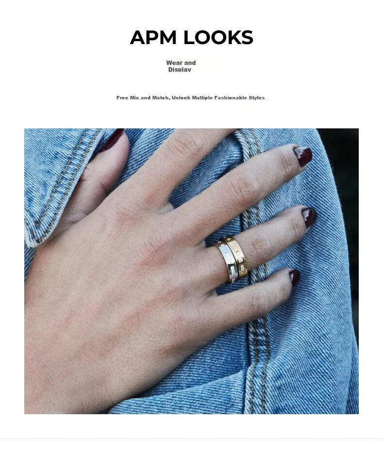 APM Monaco [Zhou Yiran's Style] LOVE Morse Code Ring, Couple Rings, Gift for Girlfriend Or Boyfriend, Birthday Present 6