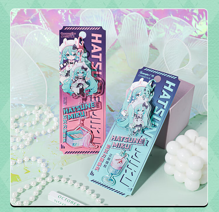 GuangBo Future Acrylic Journal Clip Stationery, Small Clip for Receipts And Bookmarks, Snack Clip, Anime Style, Blue CY999215-B 9