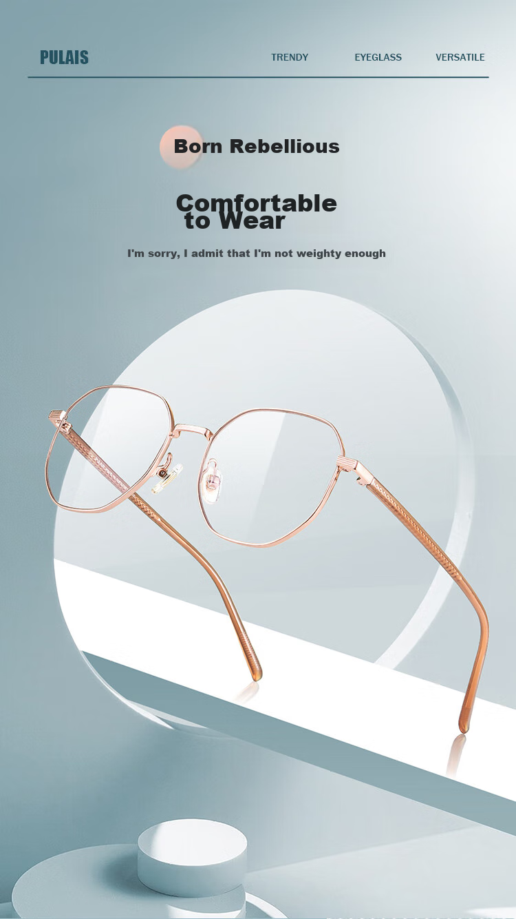 Pulais Anti-Blue Light Myopia Glasses for Women, Fashionable No-Makeup Glasses for Men, Large Frame Internet Celebrity Style, Face-Slimming Effect, Can Be Fitted with Lenses 9050 6