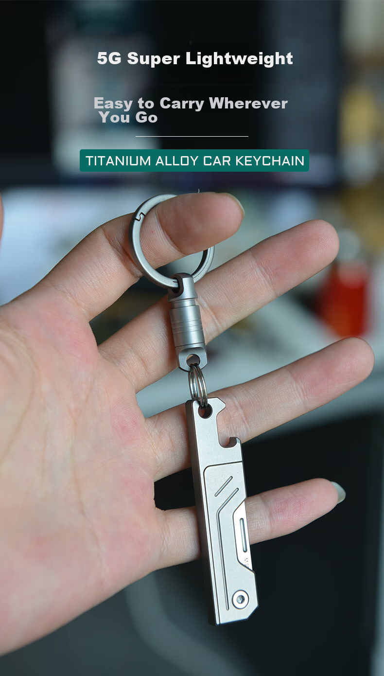 YORA Titanium Alloy Quick-Release Keychain, Detachable Key Ring, Car Clip, Universal Joint Push-Pull Buckle / with Lock 8