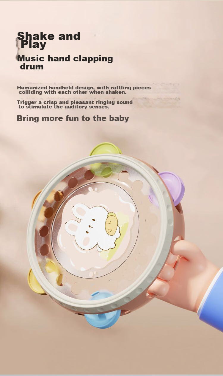 DOCTOR MA Children's Rattle Toy, Hand Drum, Baby Pat Drum, Early Education, Infant Grasping Training, Birthday Gift 6