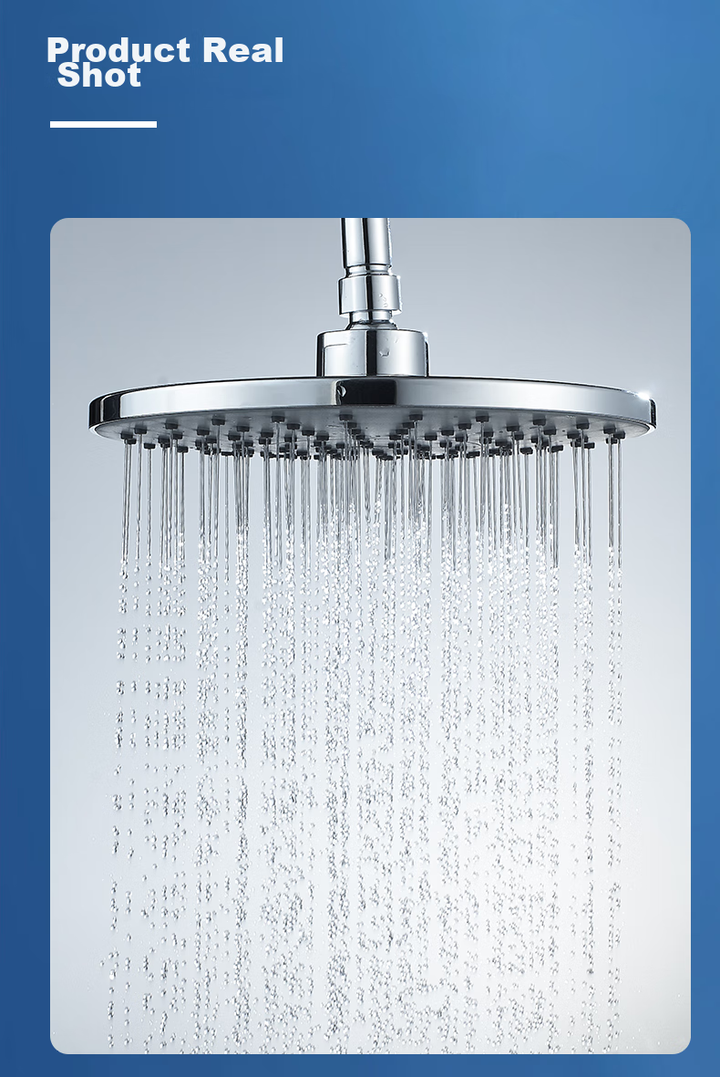 BSITN Top Spray Shower Head, Top Spray Air Pressure Booster Round Shower Head Universal Accessory B0430 12