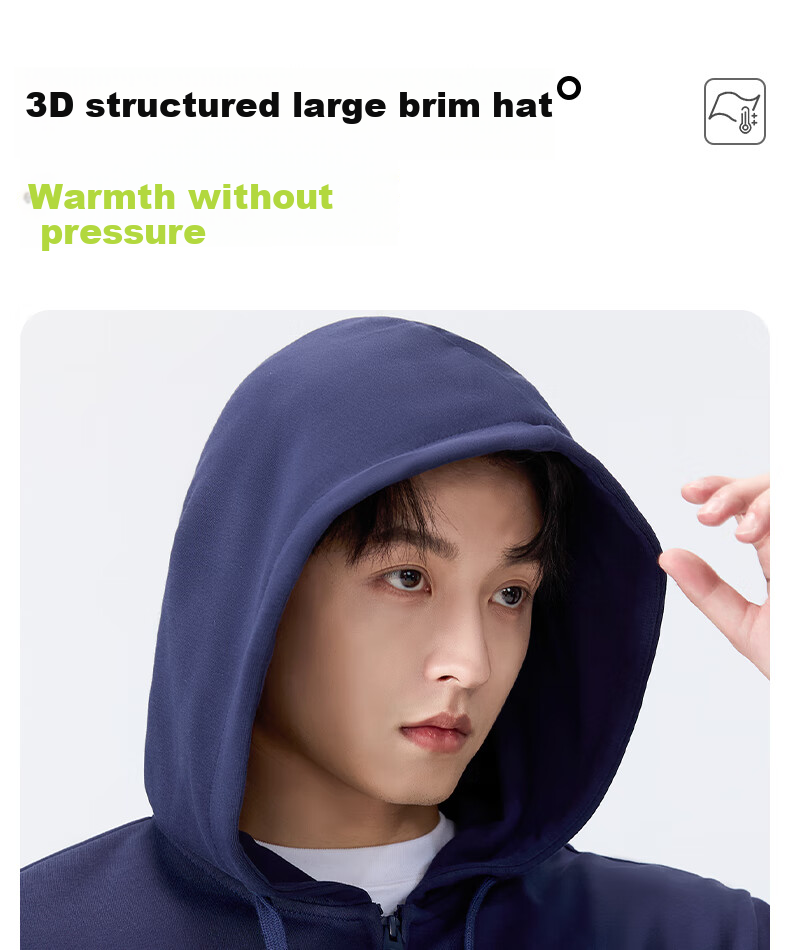 MINISO Hooded Sweatshirt Jacket for Men, Spring And Autumn Style, Casual Versatile Heavyweight Zip-Up Cardigan, Men's Clothing Z, Bean Green, M 6