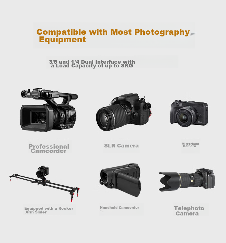 Hakutatz Hakutatz 2061 Camera Tripod, Professional Photography Gimbal, Camera Tripod, Micro Film Wedding Video Live Streaming Sliding Rail, Hydraulic Damping Gimbal 9