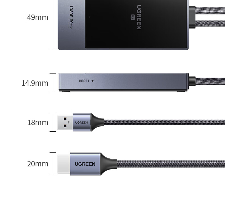 UGREEN Type-C Wireless Screen Mirroring Adapter HDMI HD Display Connector for Apple Huawei Xiaomi Phones, Computers to TV Monitor Projection Point-To Transmission 35031 31