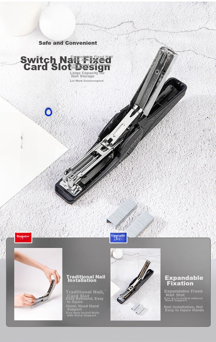 Deli (Deli) 20-Page Small Effortless Stapler, Compatible with #12 Staples, Office Supplies, Black 0421 (Staples Not Included) 3